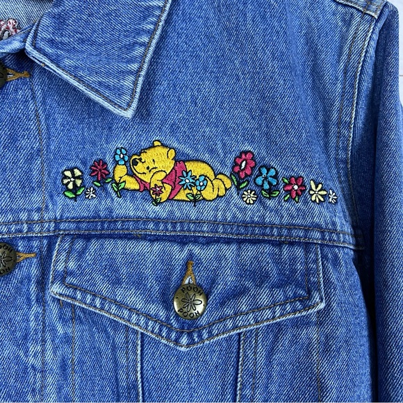 Vintage Disney Piglet Pooh Embroidered Denim Jacket Large - Picture 3 of 7